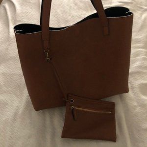 Reversible Leather Tote & Wristlet